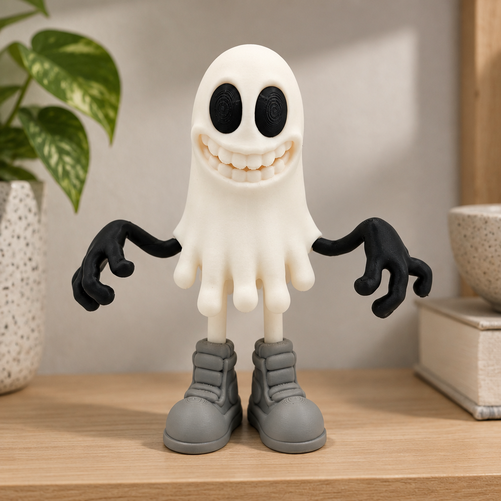 Close-up Retro Ghost Figure face hands and boots