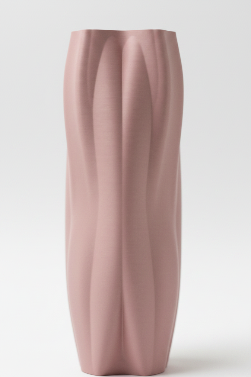 Blush pink wave vase macro surface detail - lifestyle