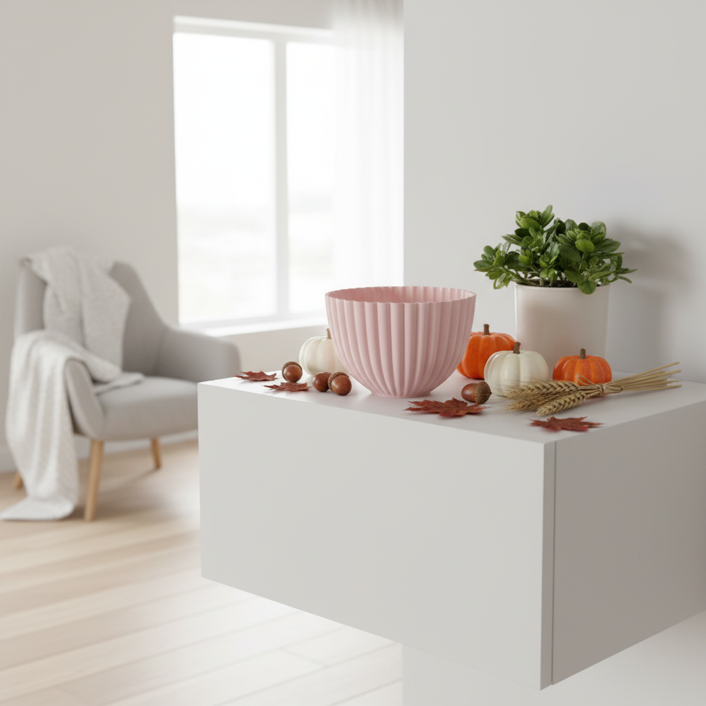 Ribbed Acorn Container - Pink colourway lifestyle 2