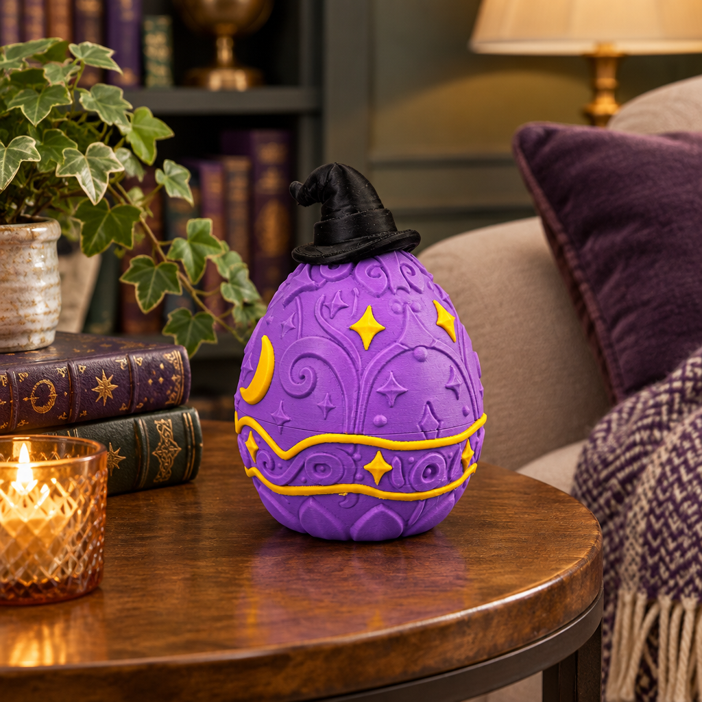 Wizard Dragon Egg box in a reading nook