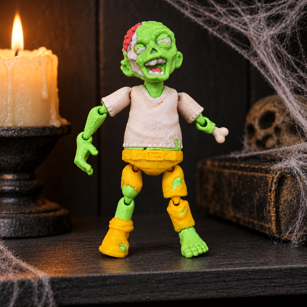 Articulated Zombie on charcoal shelf