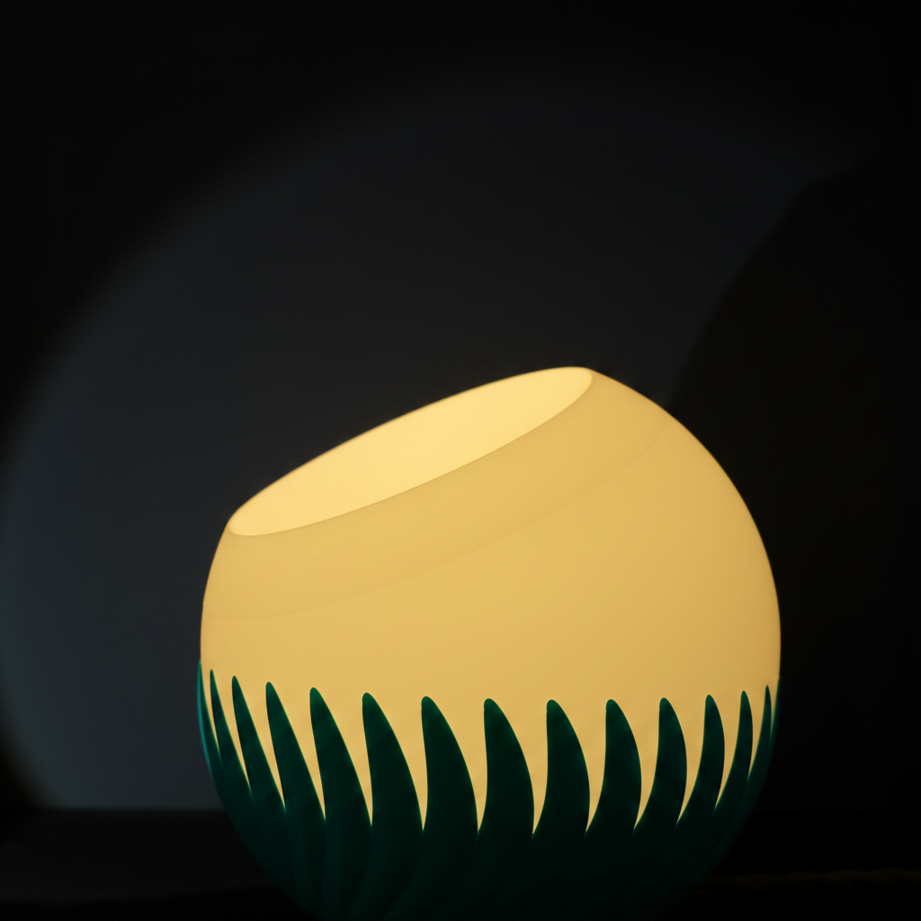 Modern Sphere Lamp close-up feather base detail