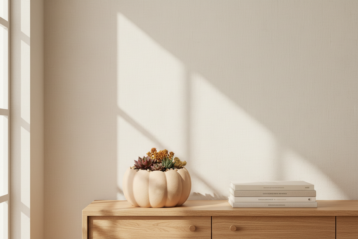 Pumpkin Planter — Japandi interior lifestyle scene