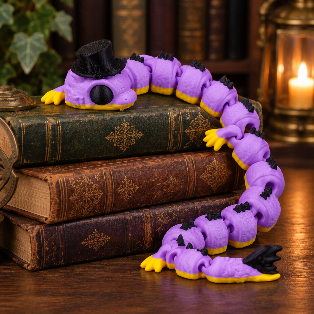 Wizard Dragon beside antique books