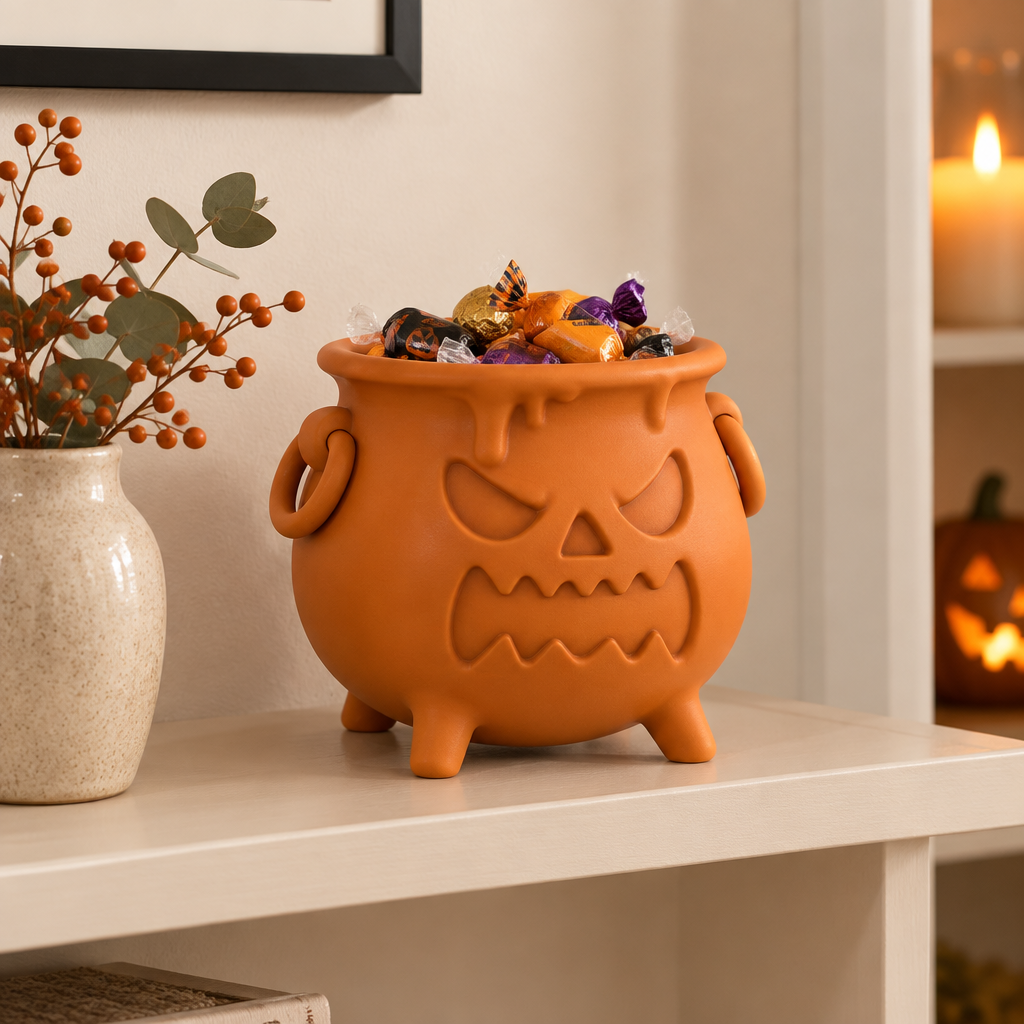 Boiler Candy Bowl on a cream shelf
