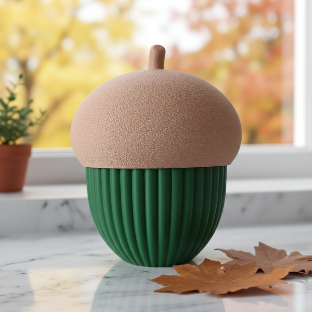 Ribbed Acorn Container - Green colourway lifestyle 2