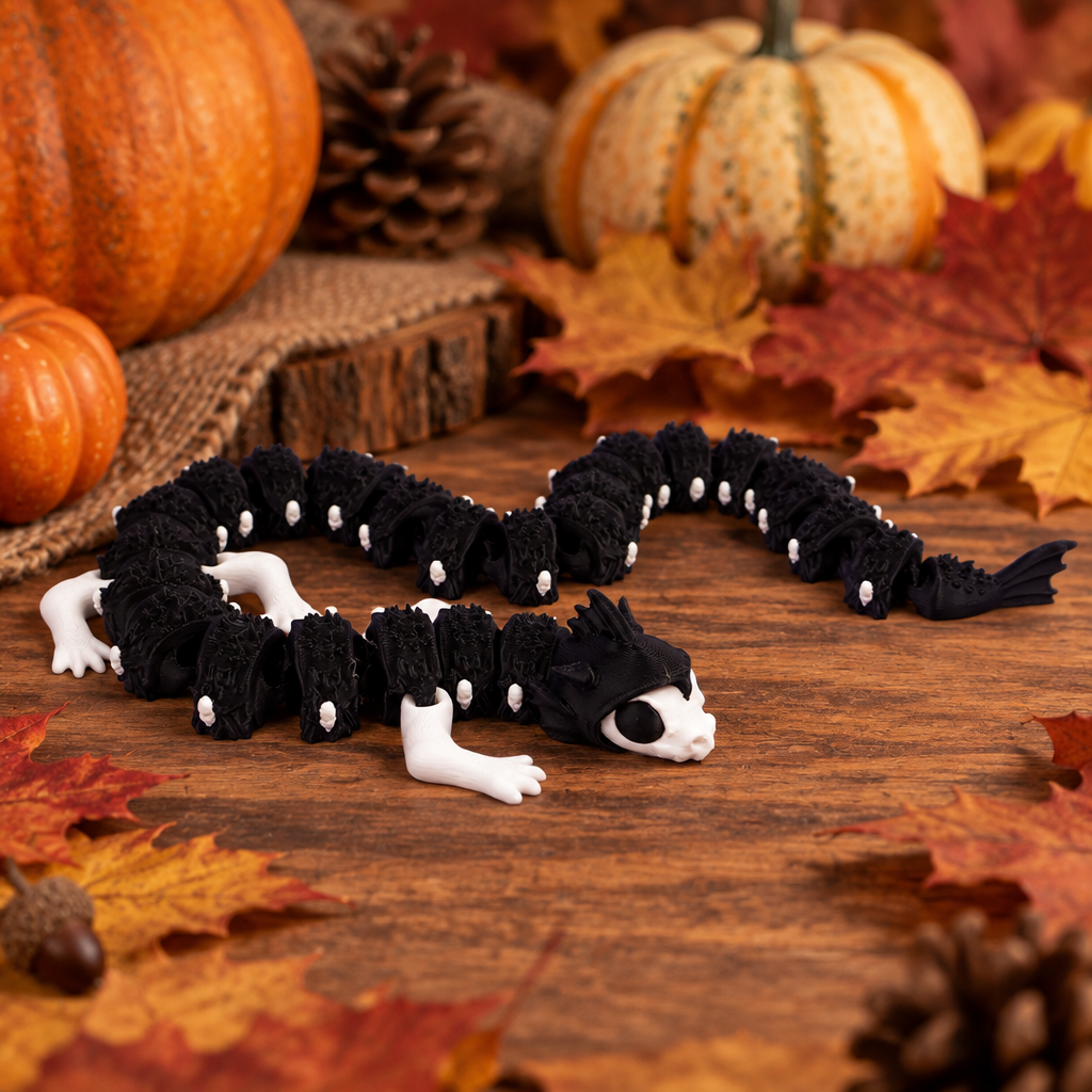 Articulated Reaper Dragon in autumn display