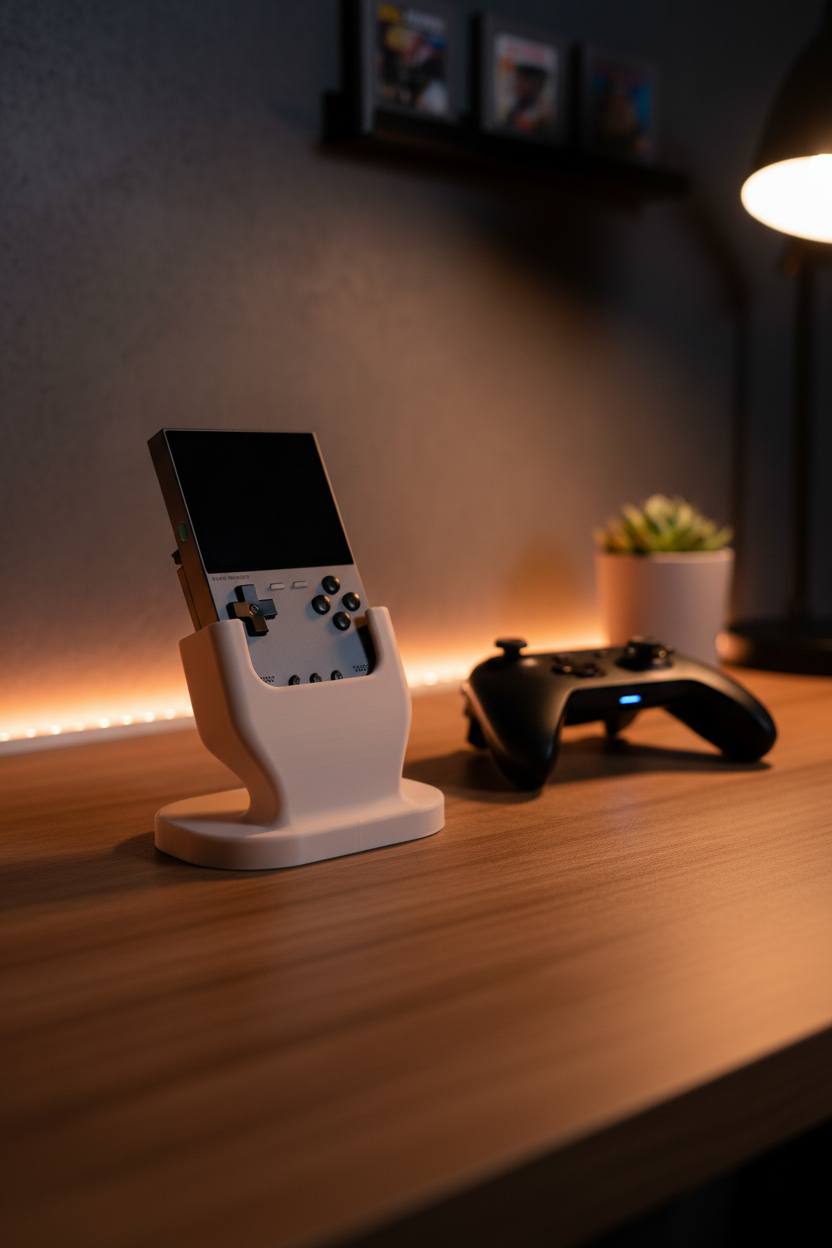 Trim UI Smart Retro Console Stand in pink gaming room