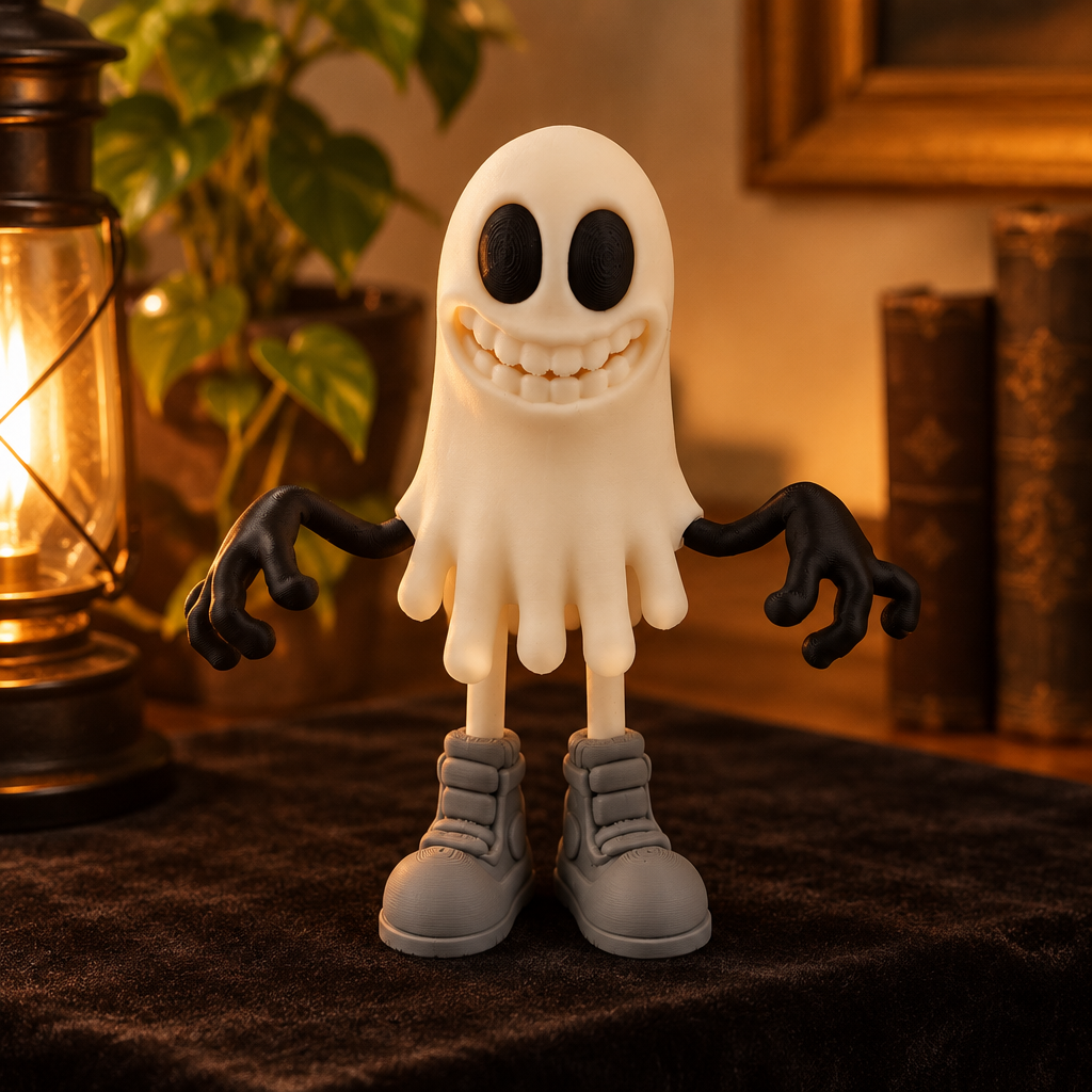 Retro Ghost Figure on black velvet