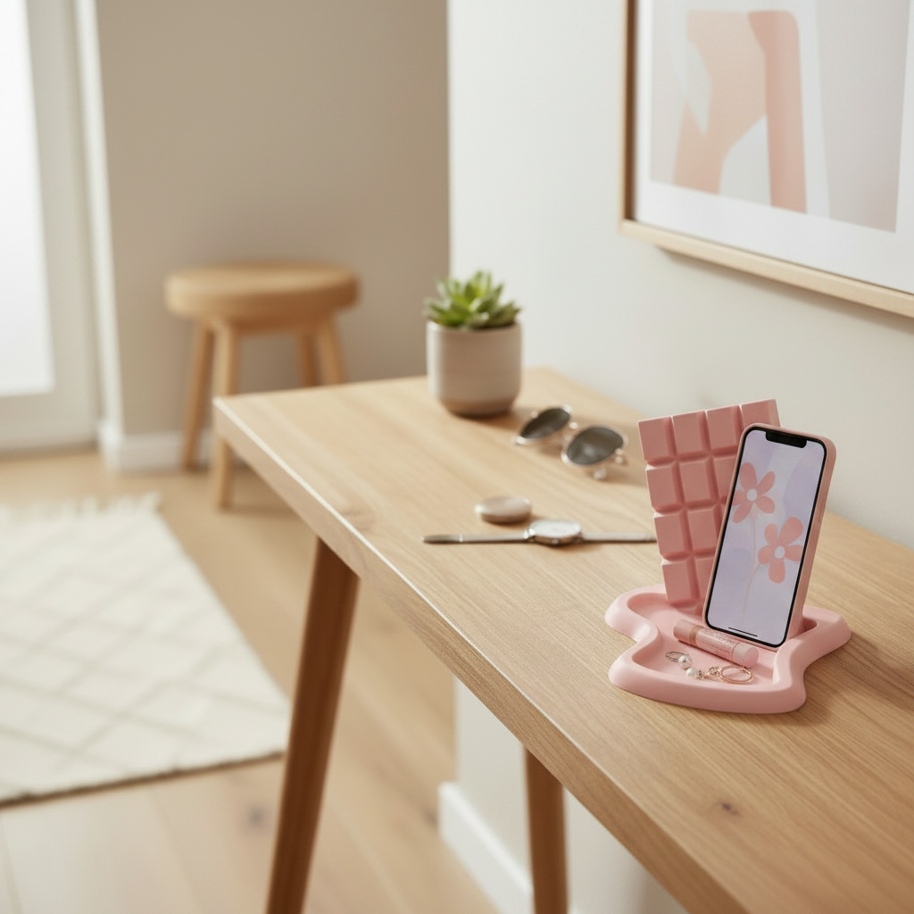Chocolate Bar Catchall Tray - Pink colourway lifestyle 2