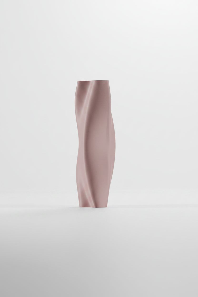 Blush pink twist vase macro surface detail - lifestyle