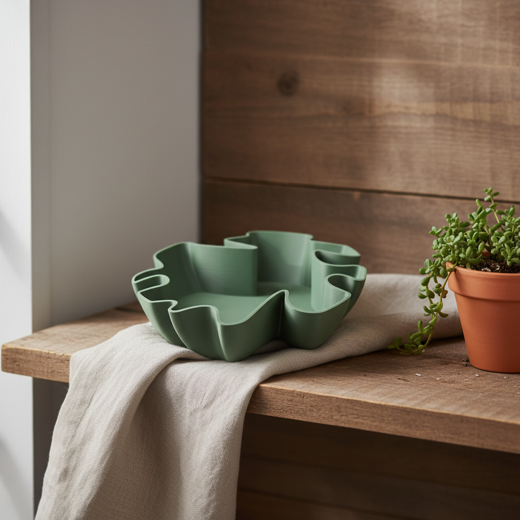 Organic Flow Catchall Bowl - Green colourway lifestyle