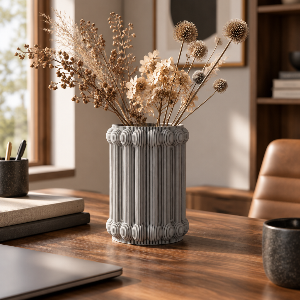 Bones Vase on home office desk