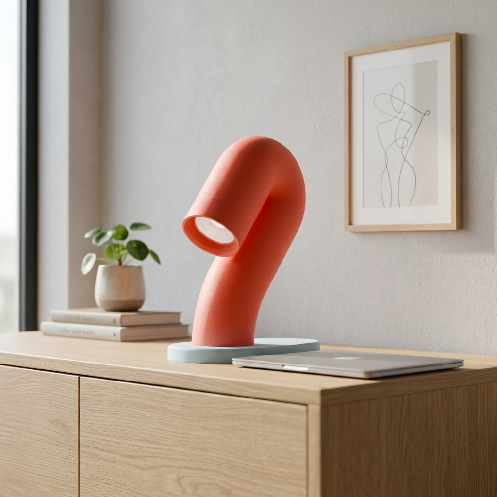 Wibble Desk Lamp on minimalist desk
