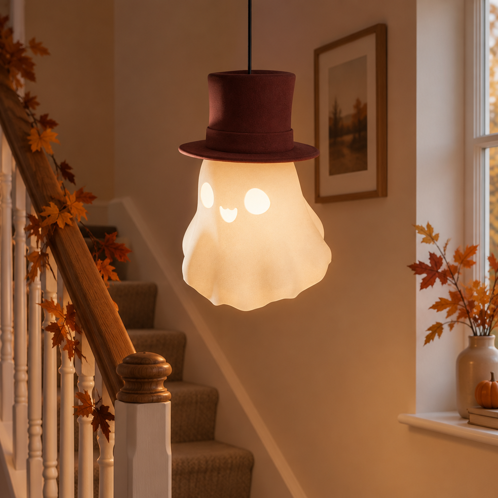 Ghost lamp near a stairwell