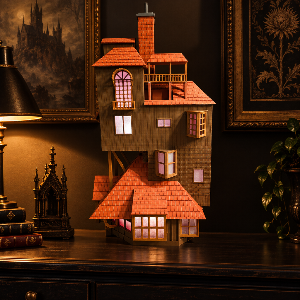 Horror House display model on a dark gothic console