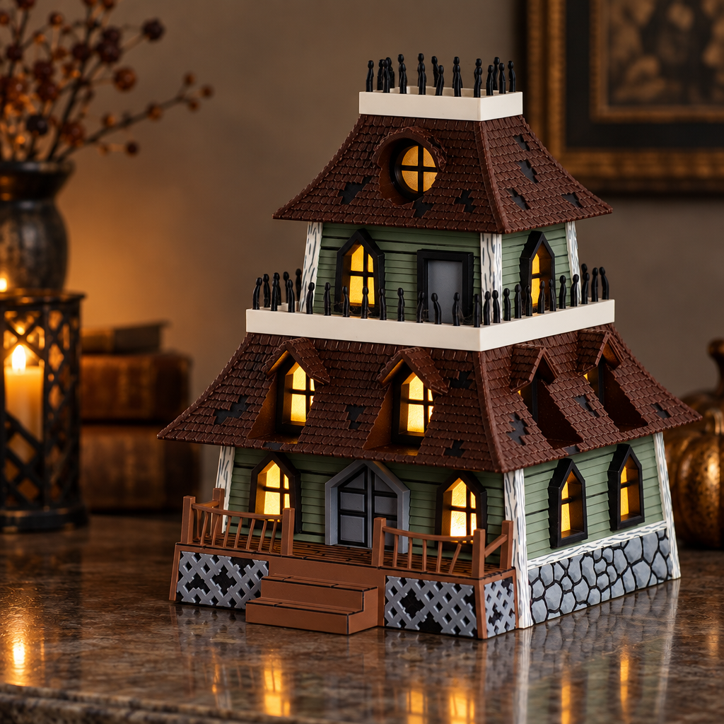 Haunted house front porch close-up