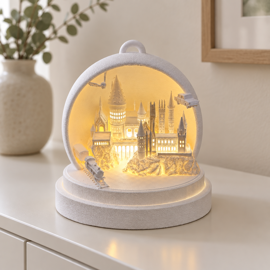 Cathedral Tealight Holder displayed on a minimalist white console