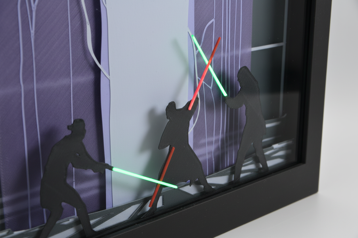 Star Wars Duel in Theed Shadow Box close-up detail