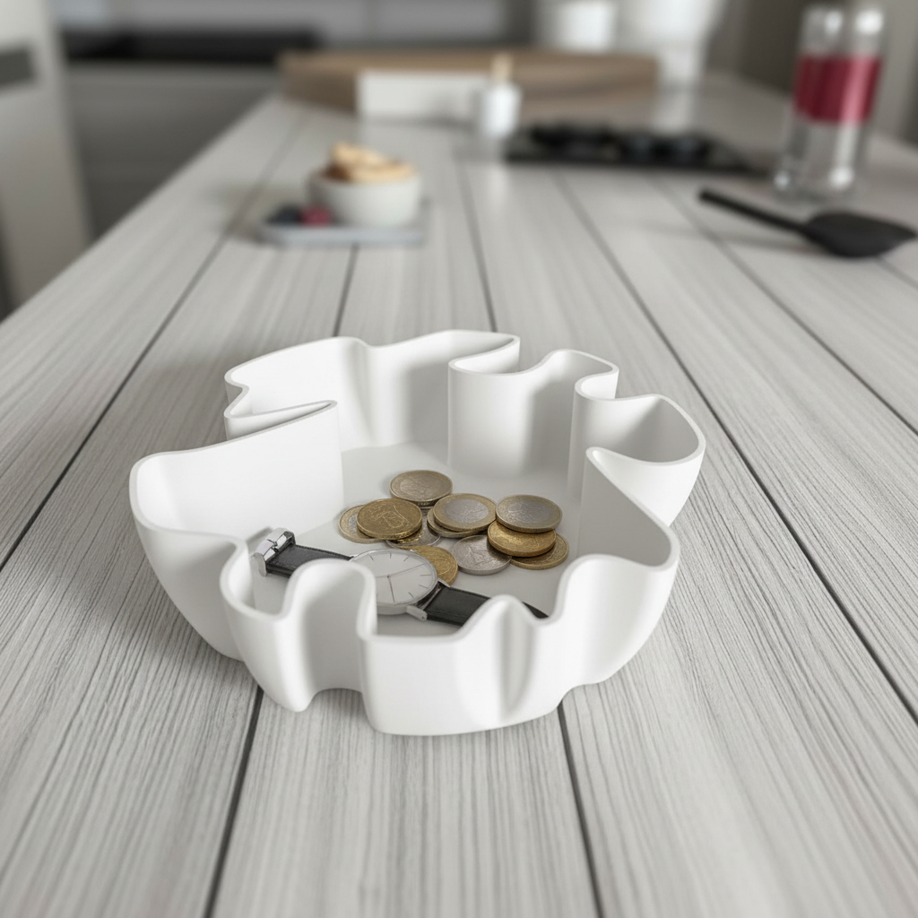 Organic Flow Catchall Bowl - White colourway lifestyle