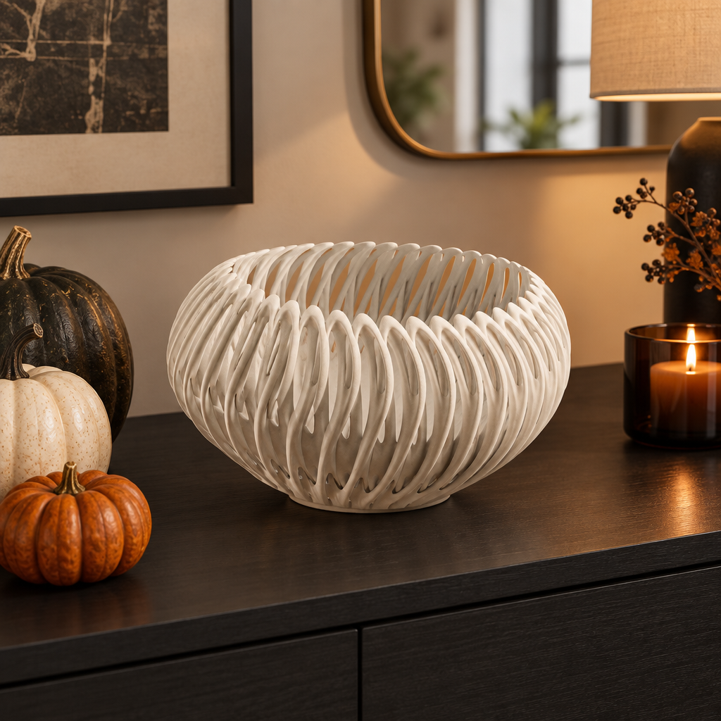 Bone Bowl on a sideboard