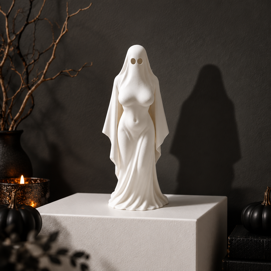 Ghost Lady figurine on a white plinth