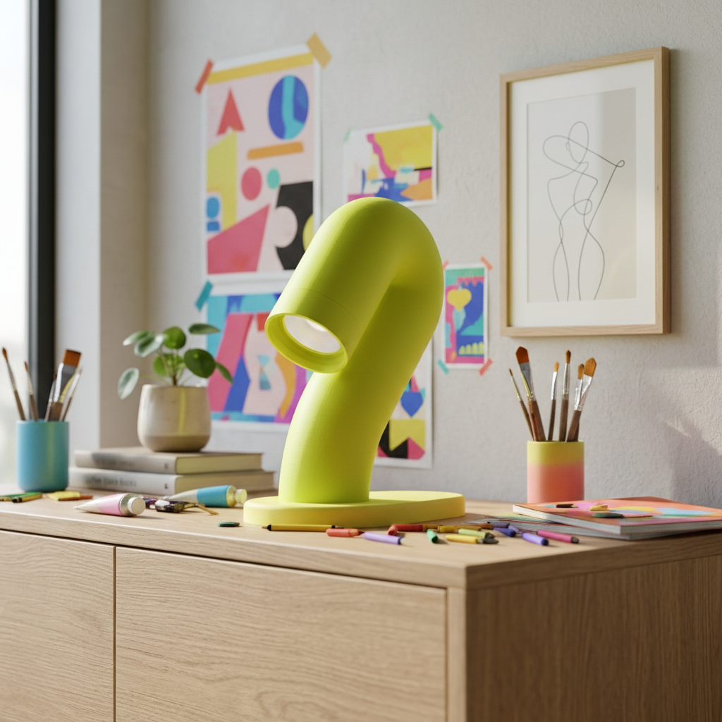 Wibble Desk Lamp colourful creative workspace