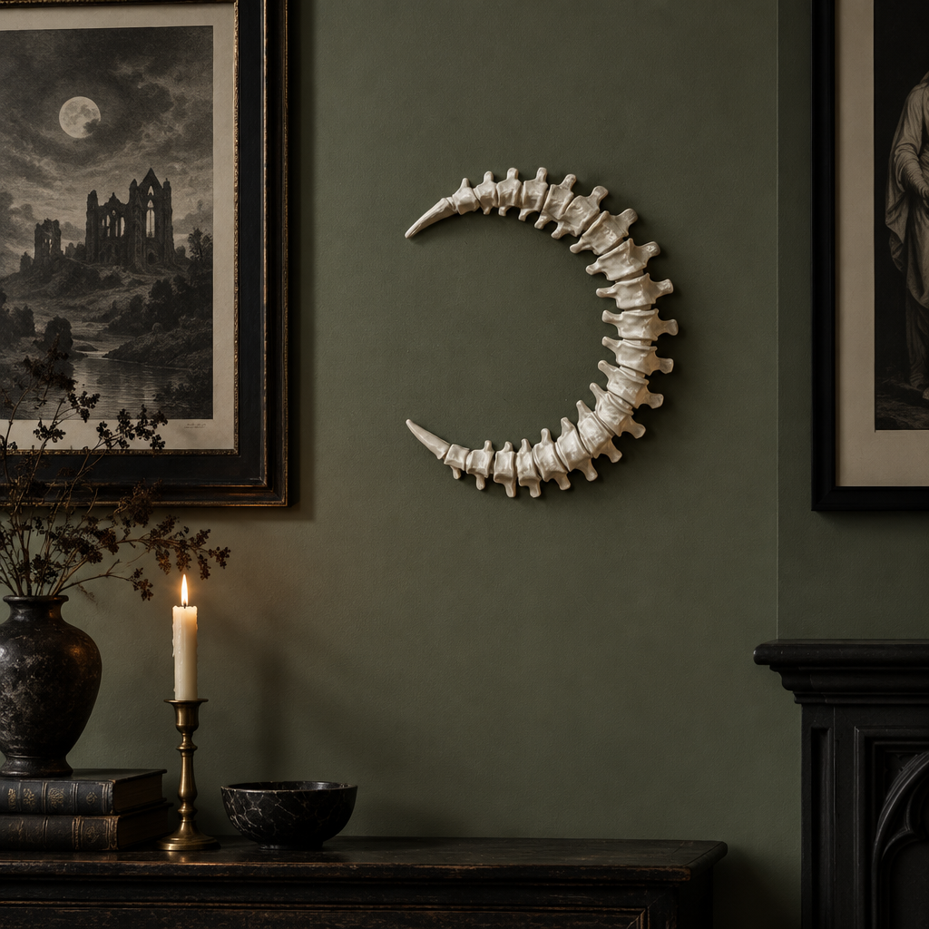 Spinal Moon on sage gallery wall