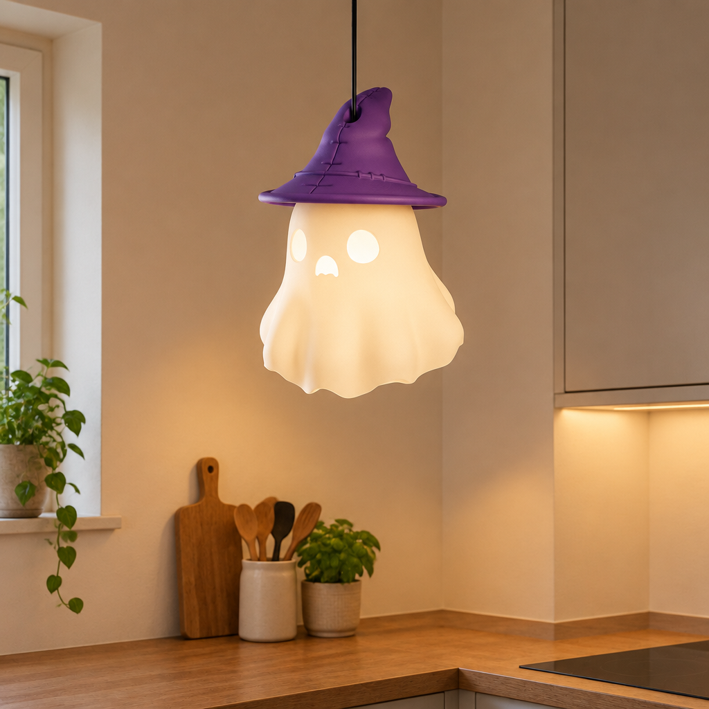 Ghost lamp in a kitchen
