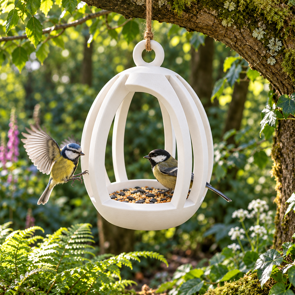 Ribbed feeder in a woodland garden