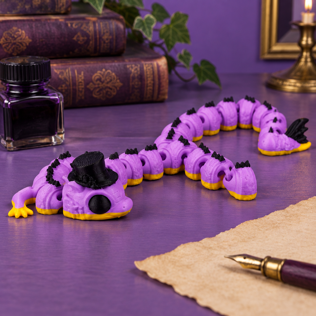 Wizard Dragon on purple writing desk