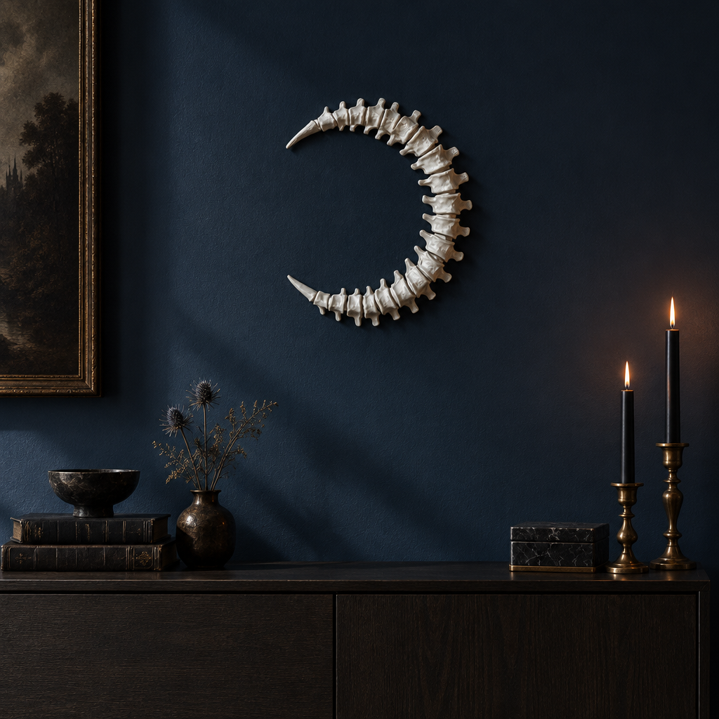 Spinal Moon above a minimalist sideboard