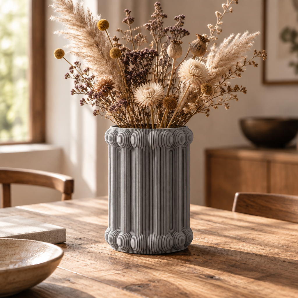 Bones Vase on rustic dining table