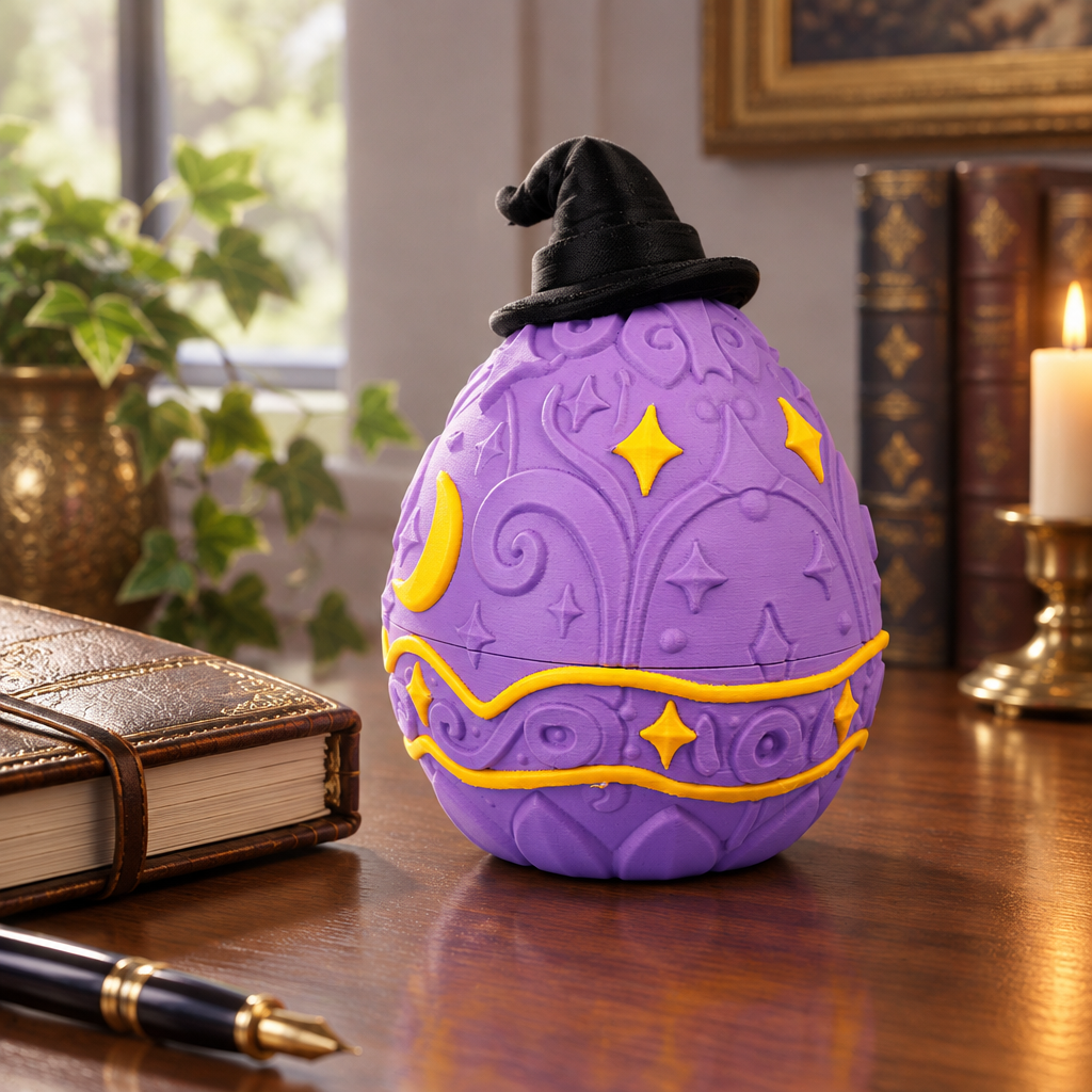 Wizard Dragon Egg box on a desk
