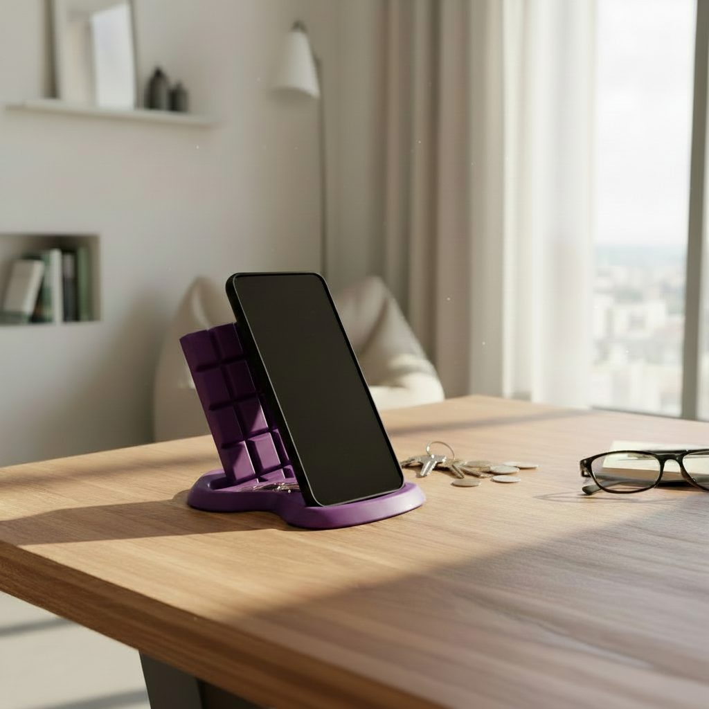 Chocolate Bar Catchall Tray - Purple colourway on entranceway console