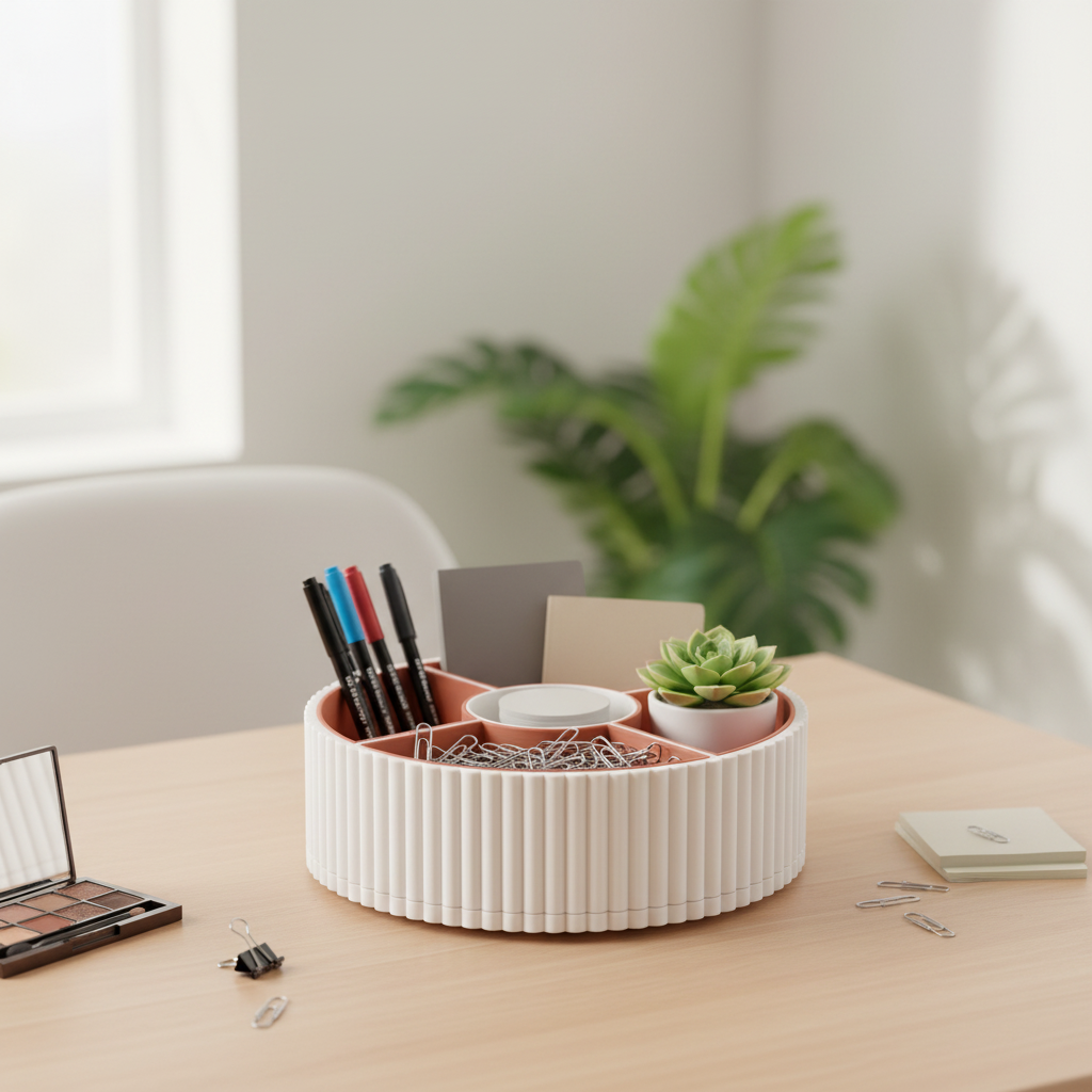 360-Degree Rotatable Ribbed Multi-Tray desk organiser lifestyle