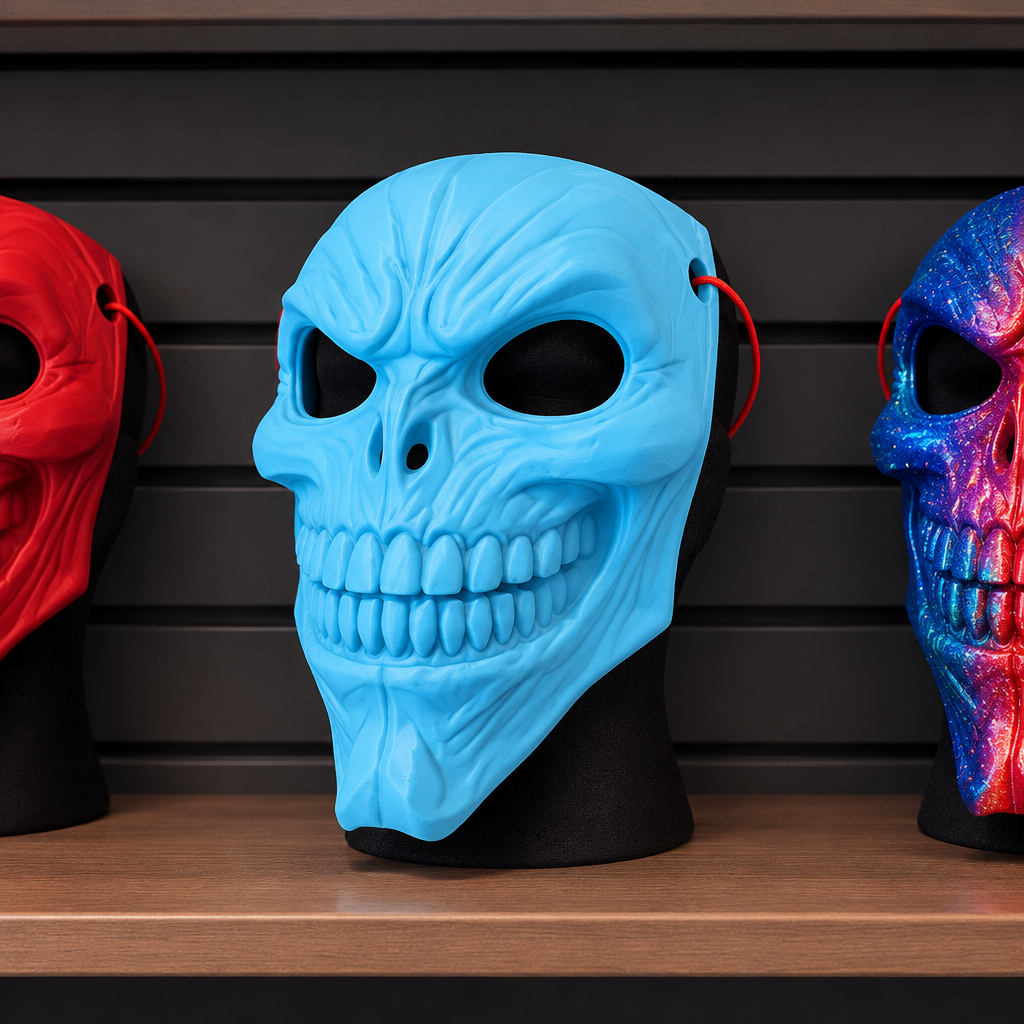 Skinwalker Mask Blue Red, Rainbow colour option