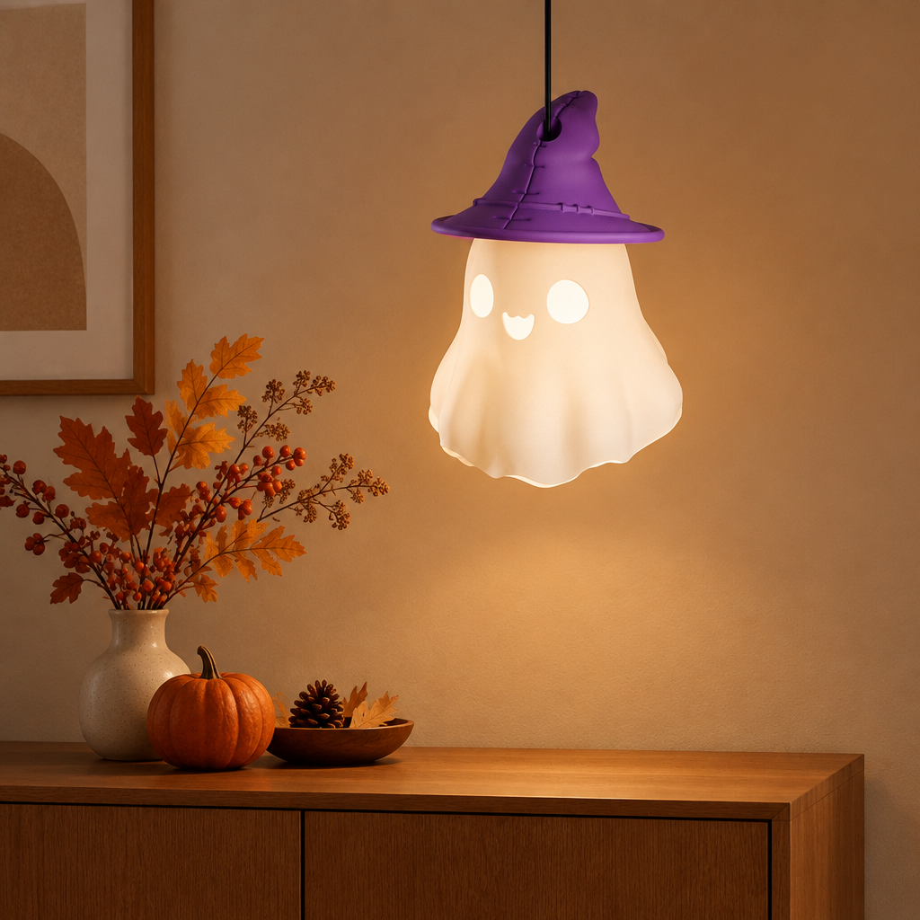 Ghost lamp above a sideboard