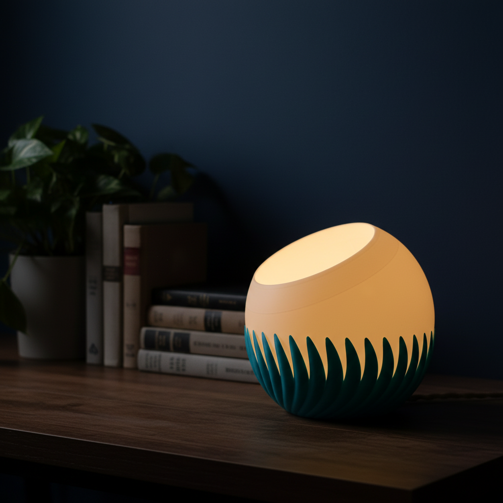 Modern Sphere Lamp on home office desk