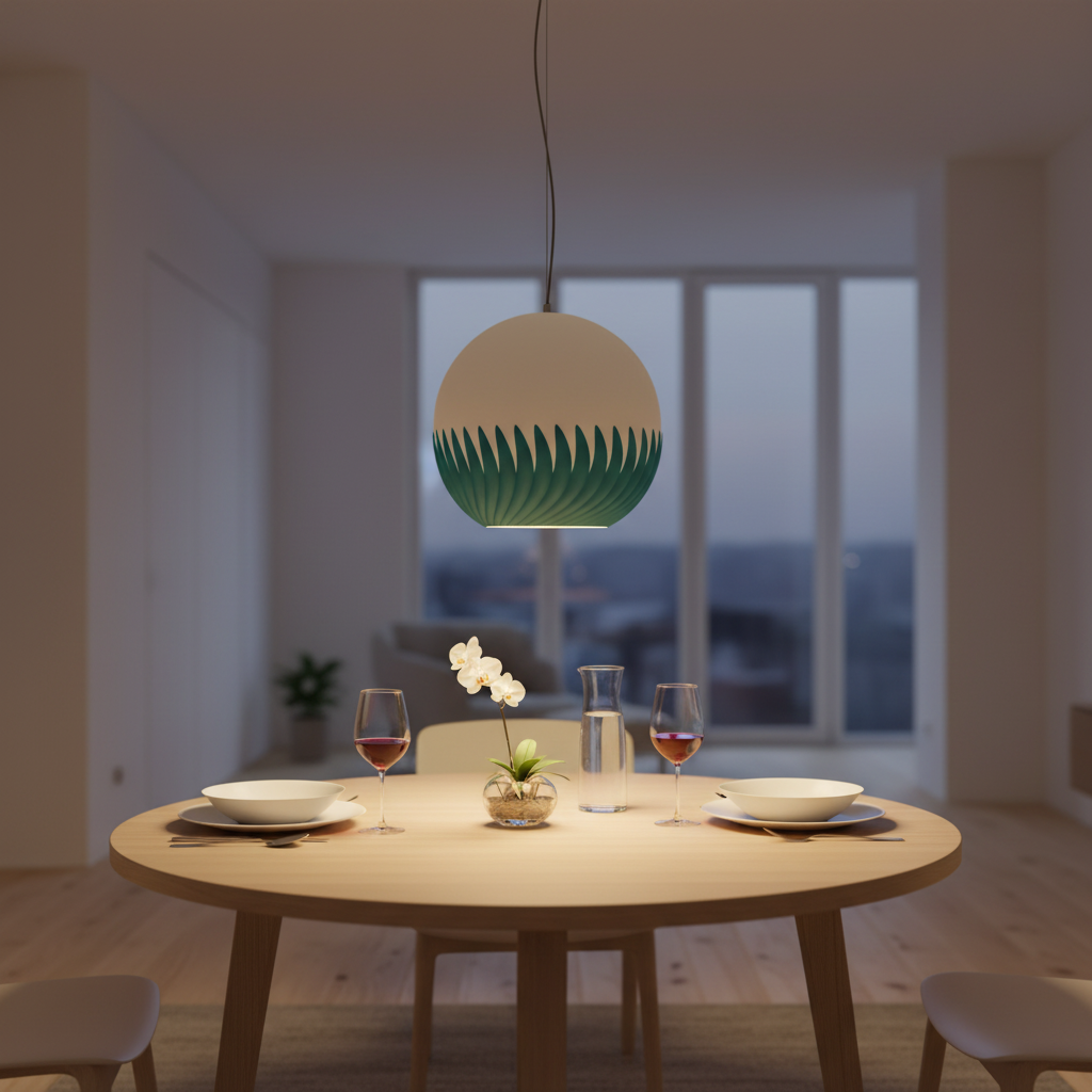 Modern Sphere Lamp as pendant over dining table