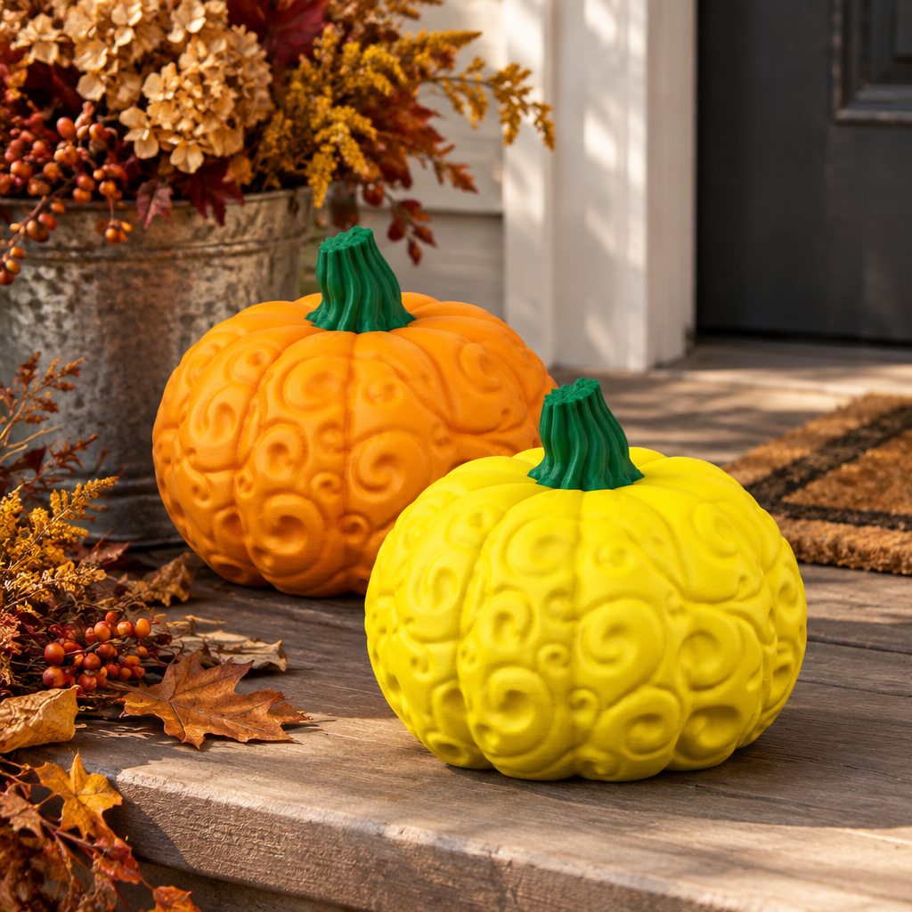 Pumpkins on autumn porch