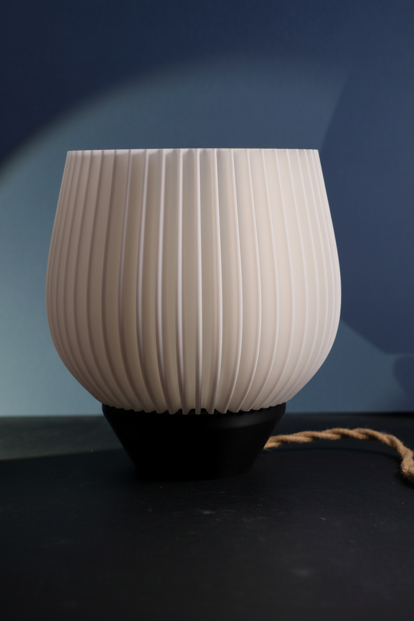 Tapered Ribbed E27 Lamp close-up ribbed texture detail shot