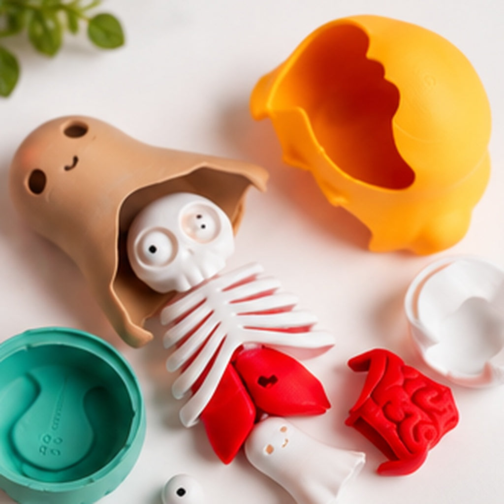 The opened Horror Russian Doll with its nested character and colourful parts displayed