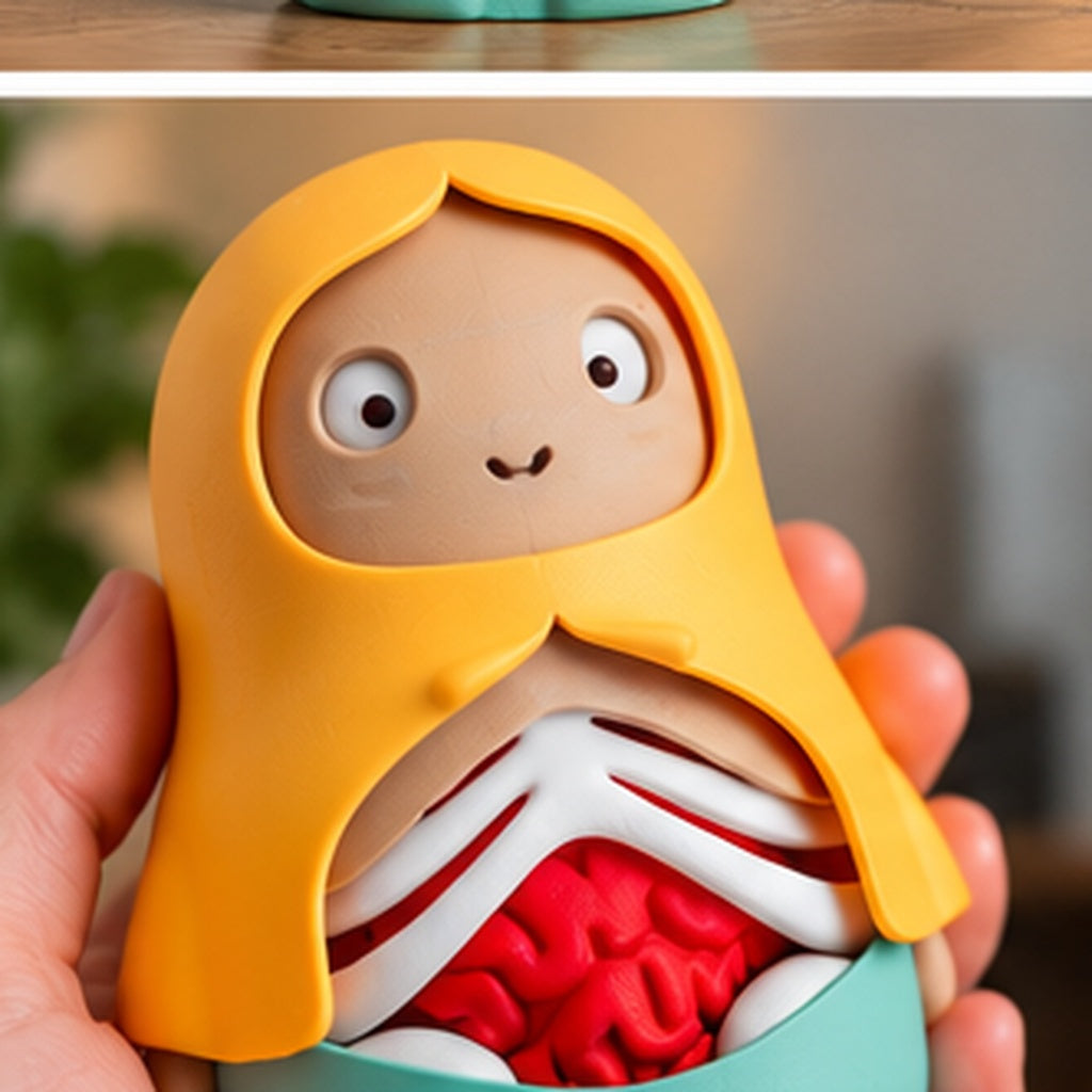 A hand holds the Horror Russian Doll to show its layered character design