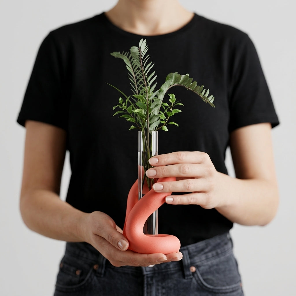 Elegant Flowing Propagation Vase Stand - loop_prop_holder_03