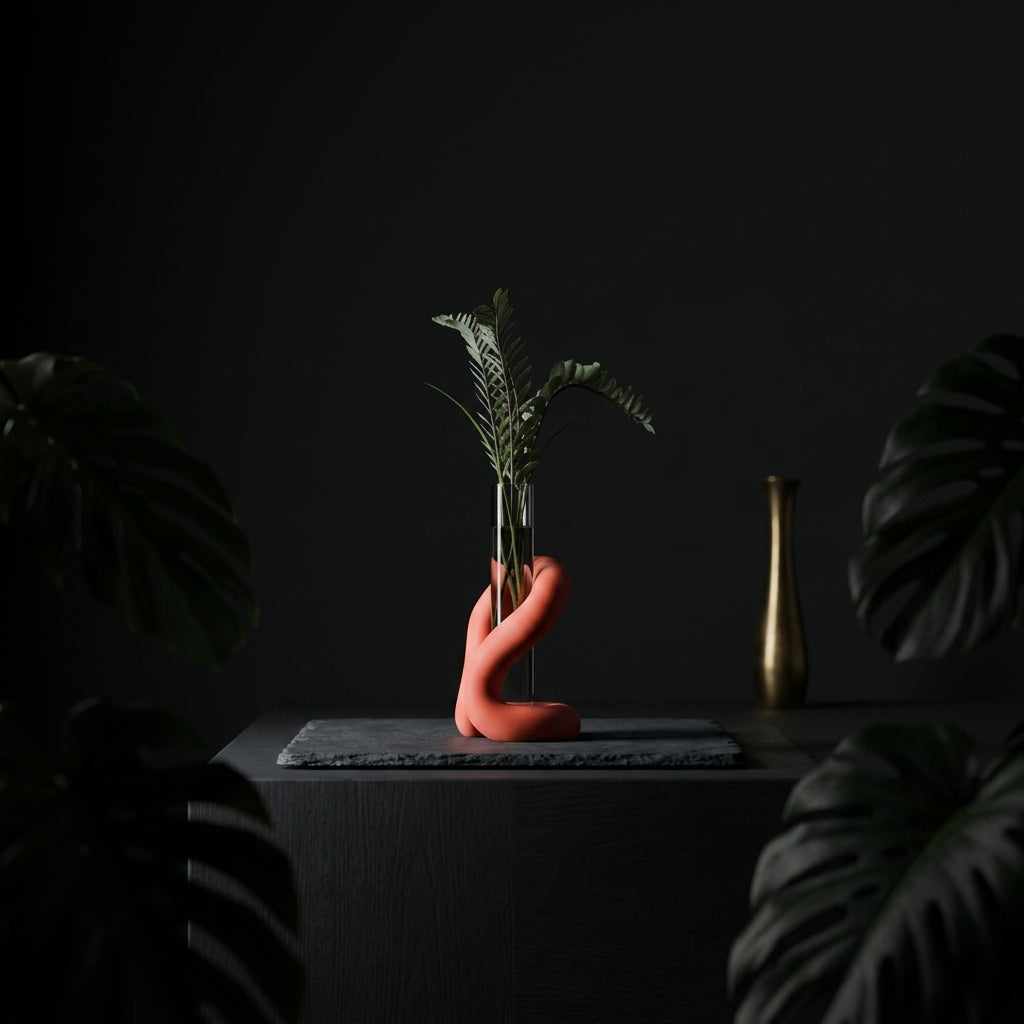 Elegant Flowing Propagation Vase Stand - loop_prop_holder_08