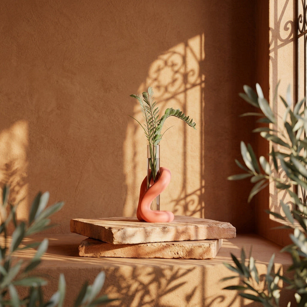 Elegant Flowing Propagation Vase Stand - loop_prop_holder_09