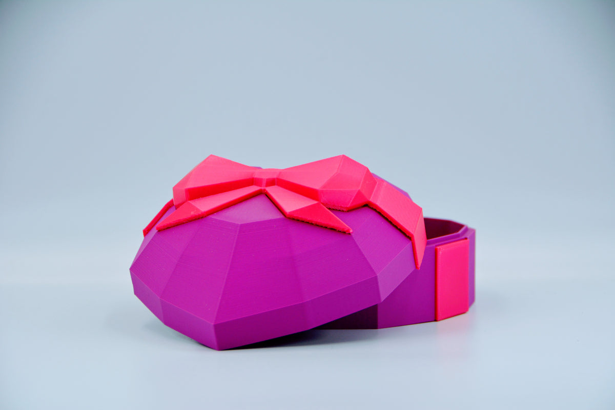 Heart-Shaped Ring Box - lid off side view