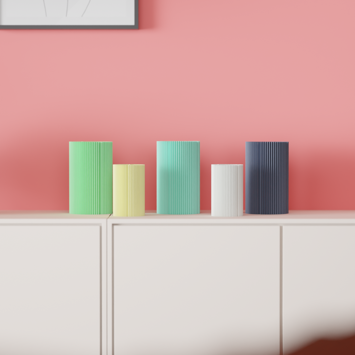 Modern Ribbed Cylinder Vase main product shot