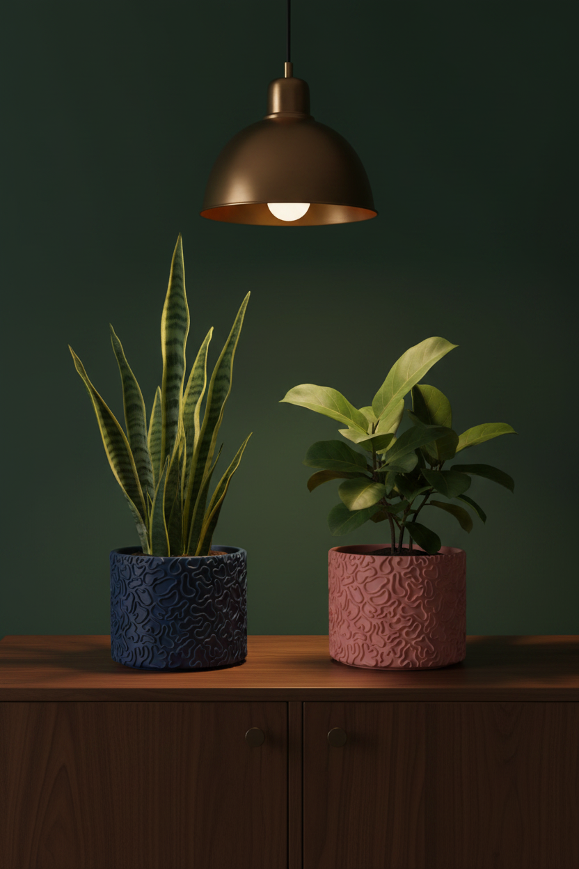 Coral Pattern Planter — Set of Three